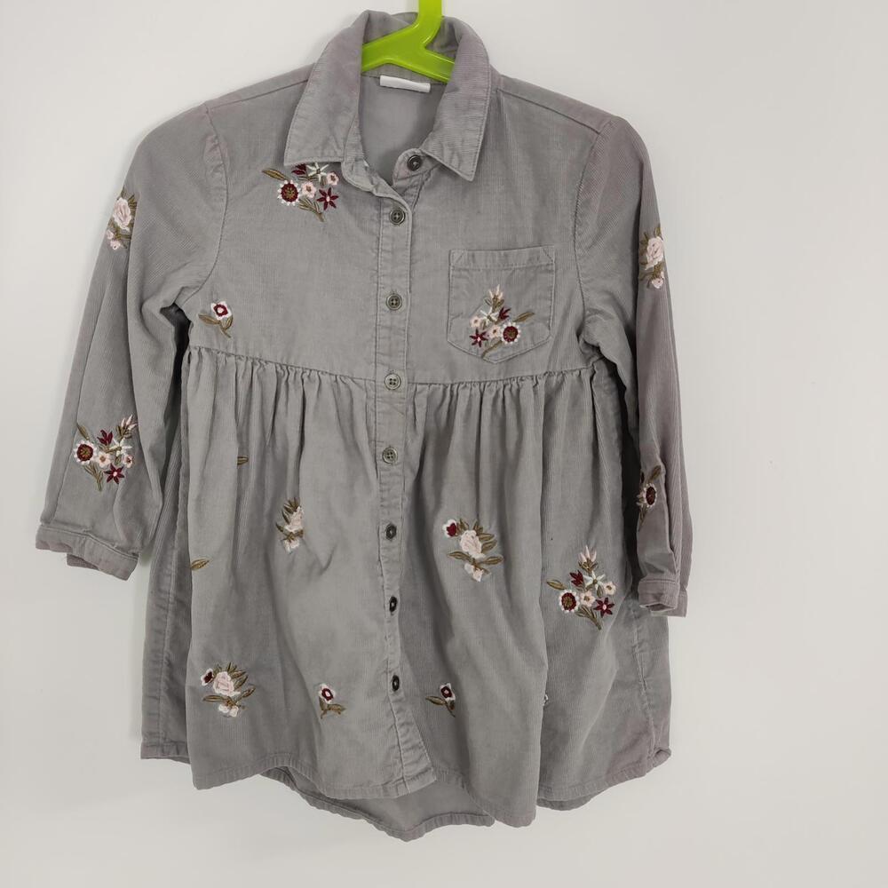 F&F Kid's Corduroy Floral Dress Size 3T Boho Cottagecore